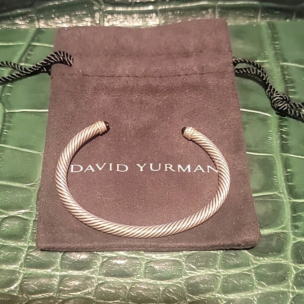 David Yurman 5mm Cable Bracelet with Hematine & Diamonds